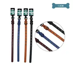 GENERICO - Collar PU con tachuelas Color Aleatorio 1.5cm 12pcs