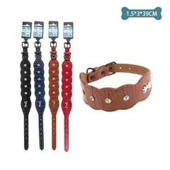 GENERICO - Collar PU con diamantes Color Aleatorio 1.5x3x39cm 12pcs