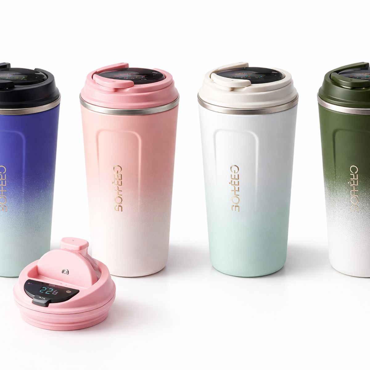 MOVI - Vaso Térmico LED 470ml Doble Aislación Acero Premium