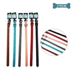 GENERICO - Collar PU con diseño hueso y huella Color Aleatorio 2x45cm 12pcs