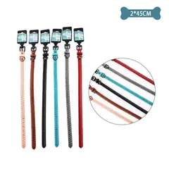 GENERICO - Collar PU para mascota Color Aleatorio 2x45cm 12pcs