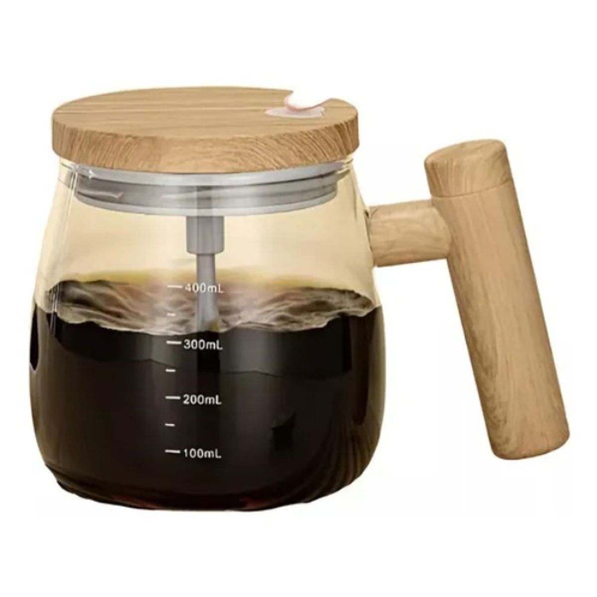 GENERICO - Taza Vidrio 400ml con Mezclador Automático Eléctrico  Autoagitador Café, Leche y Bebidas