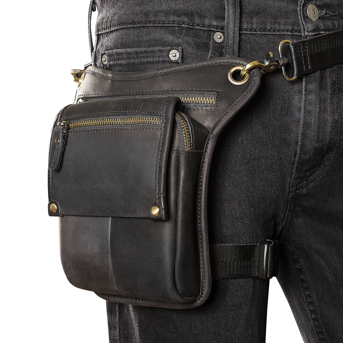 FRANZ MOSSI - MUSLERA DE CUERO BANANO CUERO NATURAL NEGRO ONYX FRANZ MOSSI