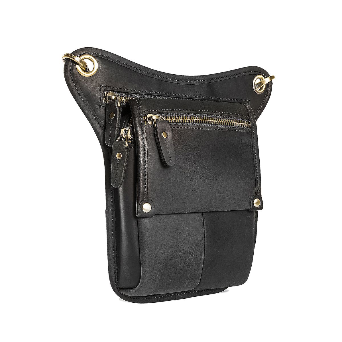 FRANZ MOSSI - MUSLERA DE CUERO BANANO CUERO NATURAL NEGRO ONYX FRANZ MOSSI