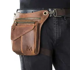 FRANZ MOSSI - MUSLERA DE CUERO BANANO CUERO NATURAL CAFE VINTAGE UMBER