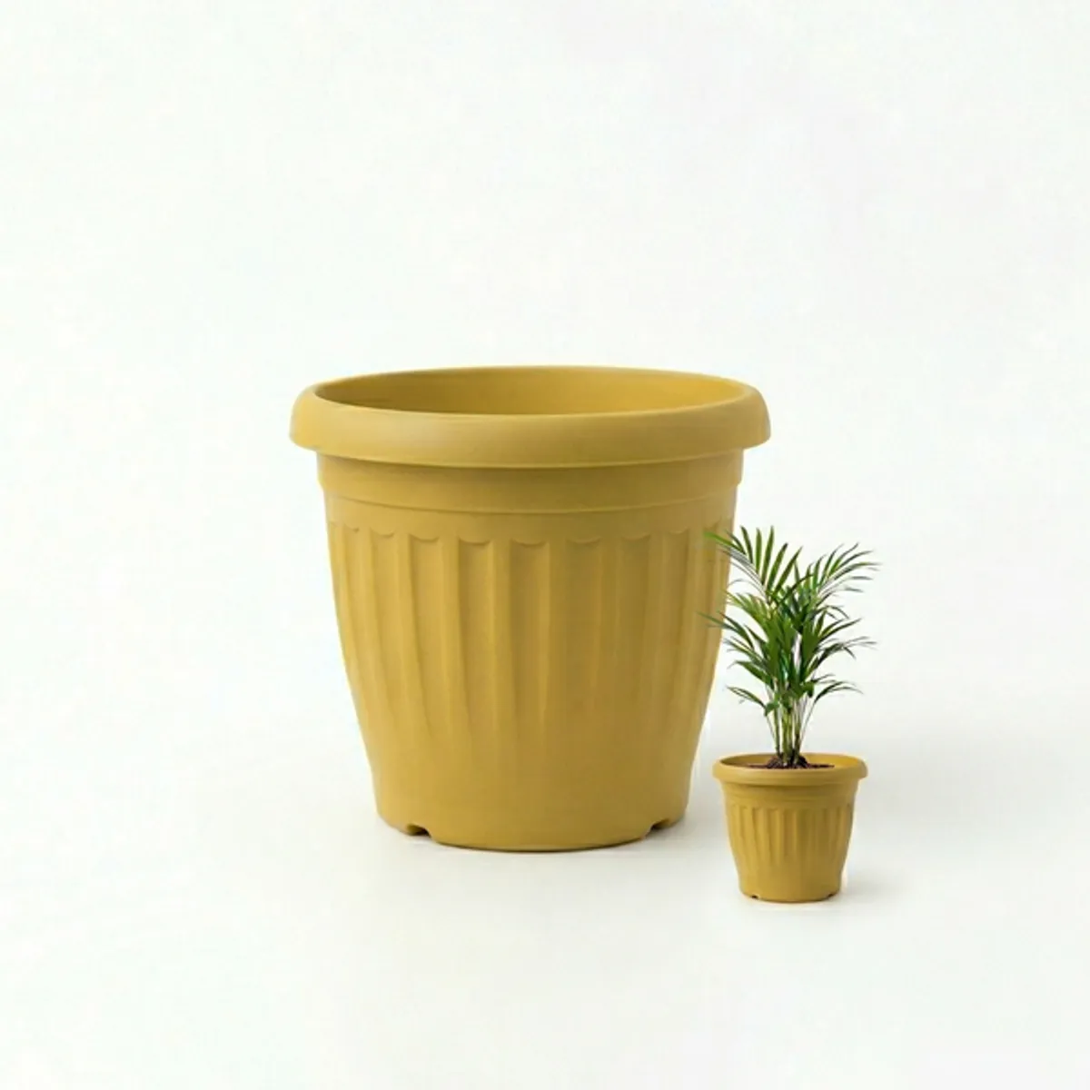 GENERICO - Pack 40 Maceteros Plástico Redondo Amarillo 6.5 cm