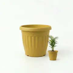 GENERICO - Pack 50 Maceteros Plástico Redondo Amarillo 6.5 cm