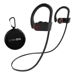 LINKON - EarsCharge Audífonos Bluetooth Inalámbricos Deportivos con Micrófono Negro