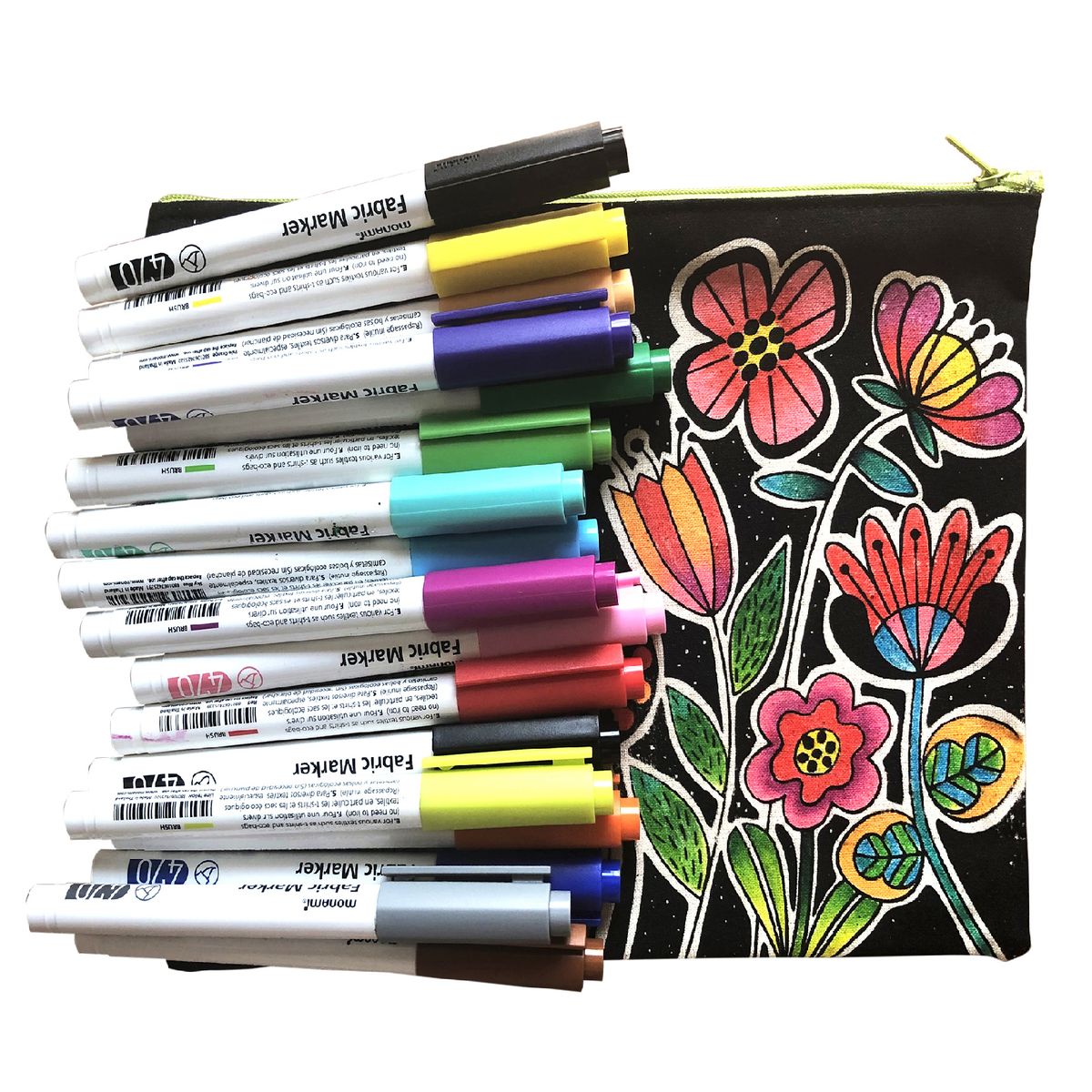 MONAMI - 16 Marcadores Textiles Permanentes