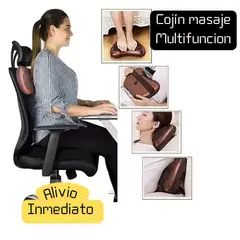 MOVI - Cojín Masajeador Multifuncional 3 en 1 (Auto - Casa - Oficina)