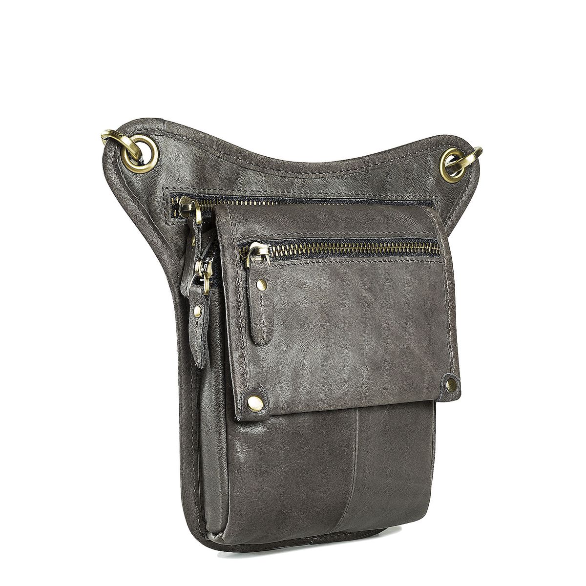 FRANZ MOSSI - MUSLERA DE CUERO BANANO CUERO NATURAL GRIS GRAY FRANZ MOSSI