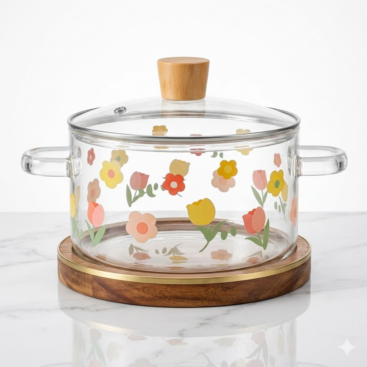 GENERICO - Olla de Vidrio Borosilicato 1.7L Salud, Estilo y Precisión en tu Cocina
