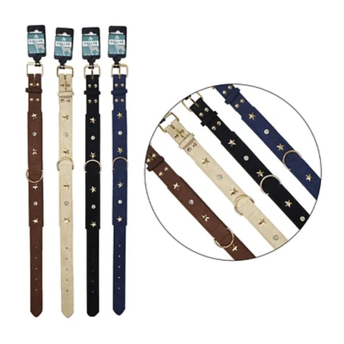 GENERICO - Collar con estrella de cinco puntas y diamantes 2x45cm