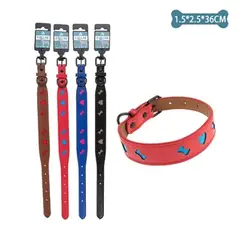 GENERICO - Collar PU con diseño hueso y corazón Color Aleatorio 1.5x2.5x36cm 12pcs