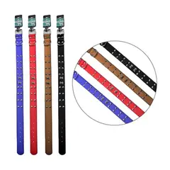 GENERICO - Collar PU con tachuelas 3x52cm 12pcs Color Aleatorio