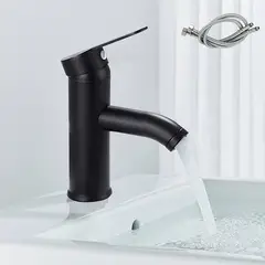 GENERICO - Llave Grifo De Baño Monomando Lavamanos Negro Mate Premium