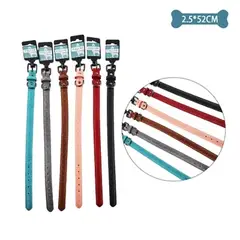 GENERICO - Collar PU con diseño hueso Color Aleatorio 2.5x52cm 12pcs