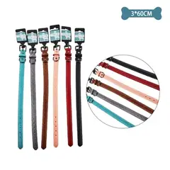 GENERICO - Collar PU con diseño hueso Color Aleatorio 3.x60cm 12pcs