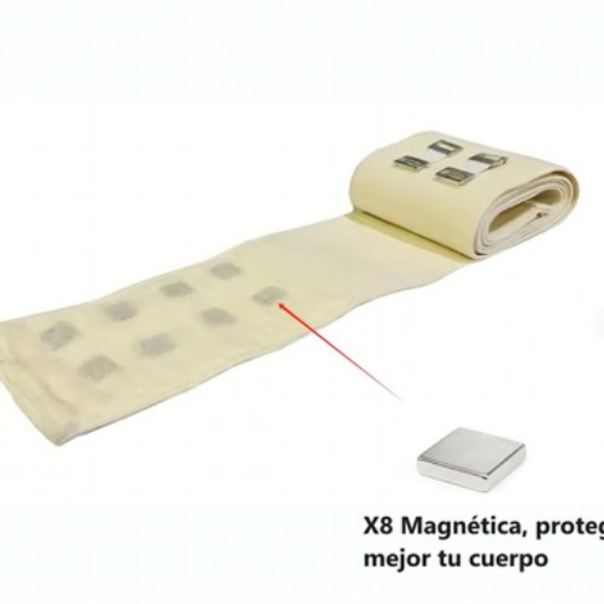 GENERICO - Pack 3 Venda De Gasa Elasticada Iman Terapia 8cm X 1.2mt