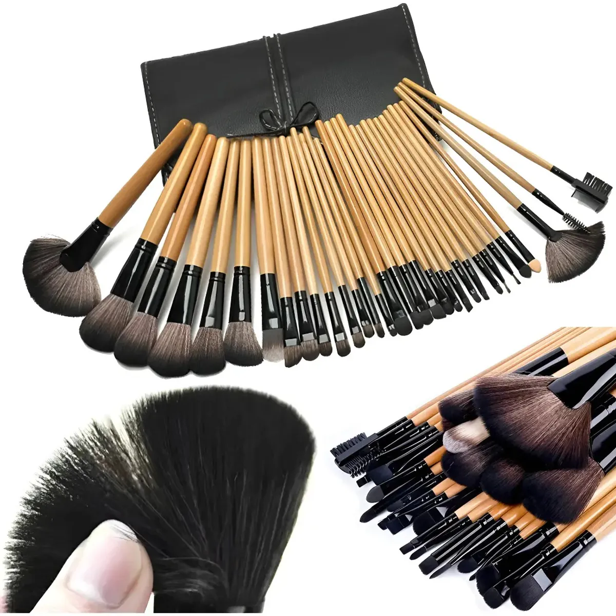 GENERICO - Set 32 Pinceles Y Brochas Maquillaje + Bolso Organizador