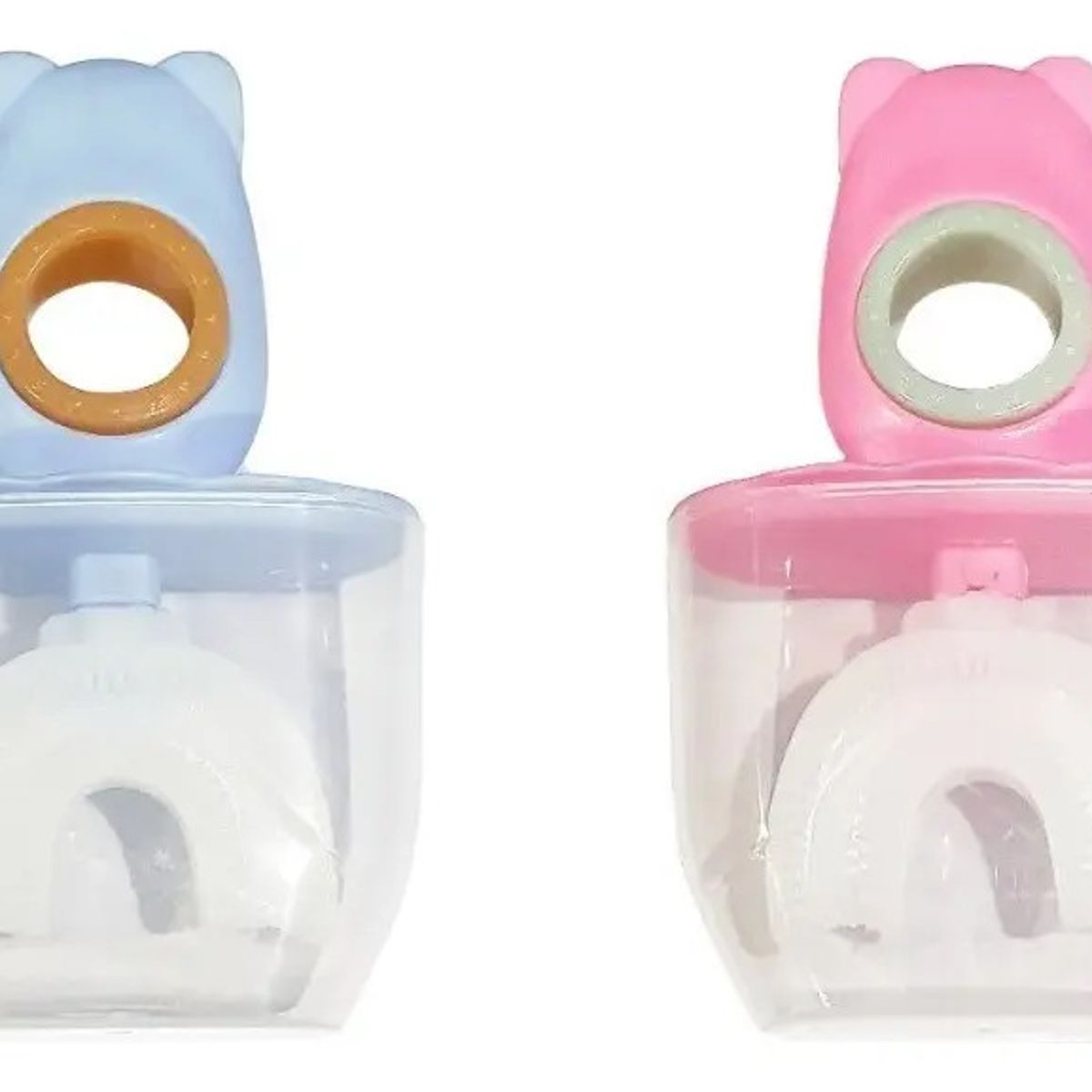 GENERICO - Cepillo De Dientes Para Niños Higiene De Silicona Forma U Color Celeste - 262255