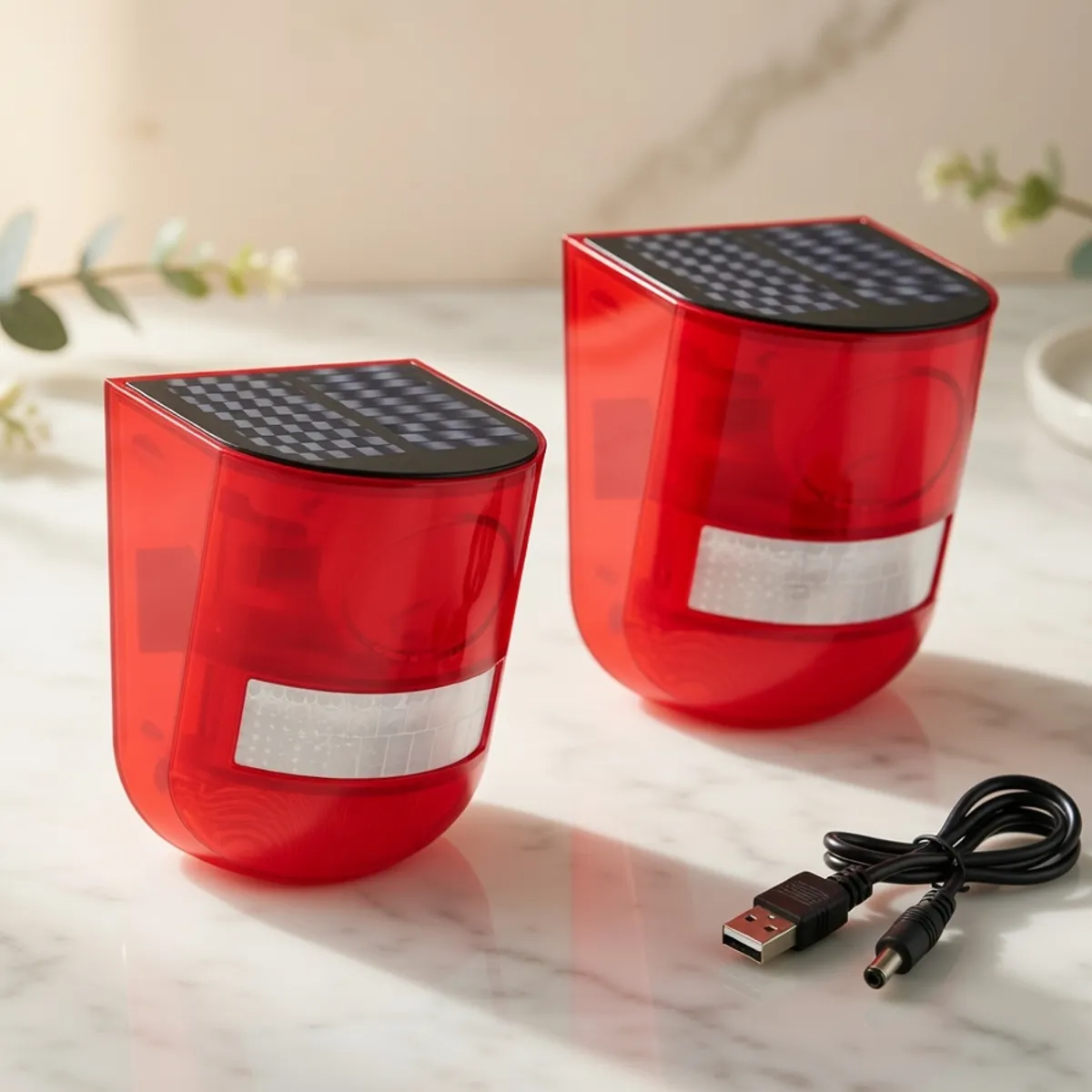 MOVI - Pack 2 Alarmas Solares con Sensor de Movimiento 129dB - Impermeables Exteriores