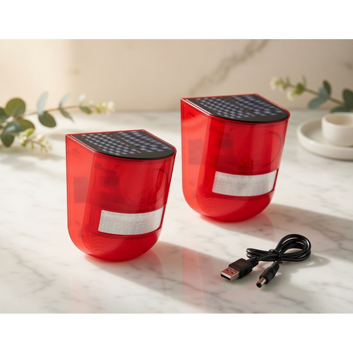 MOVI - Pack 2 Alarmas Solares con Sensor de Movimiento 129dB - Impermeables Exteriores