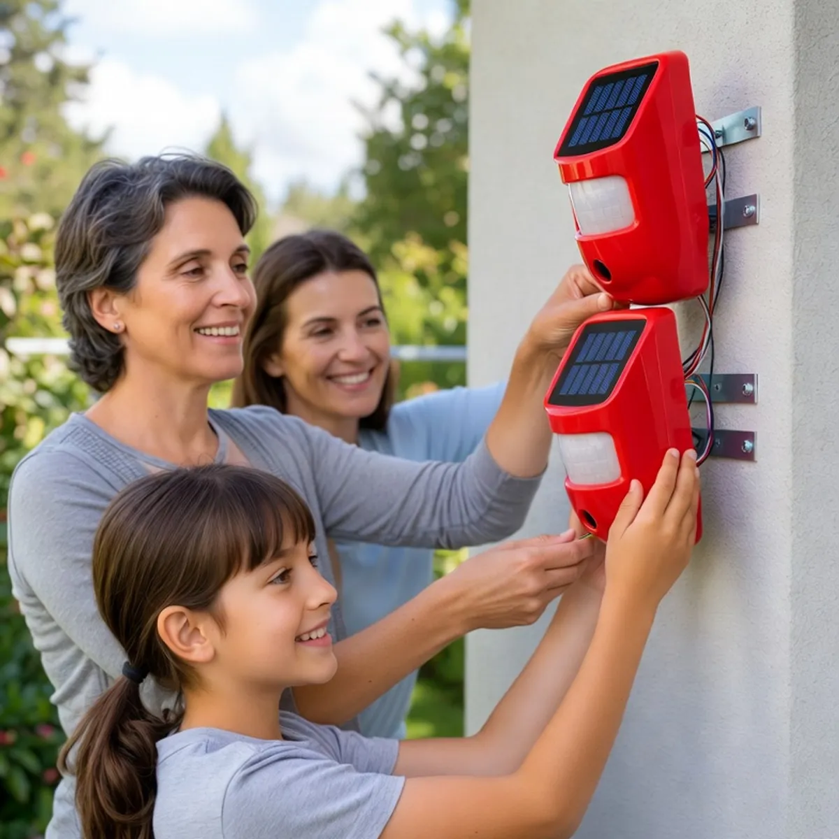 MOVI - Pack 2 Alarmas Solares con Sensor de Movimiento 129dB - Impermeables Exteriores