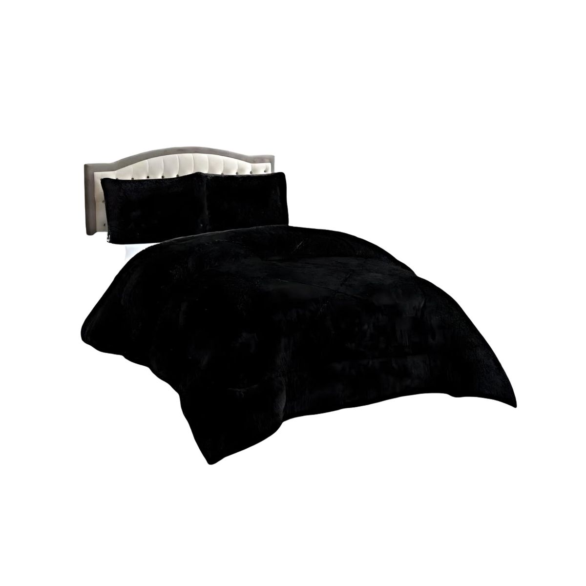 GENERICO - CUBRECAMA CHIPORRO PELUDO PLAZA Y MEDIA NEGRO  180X230