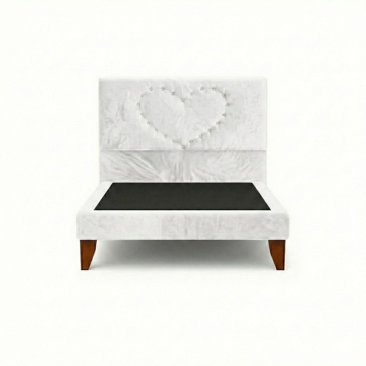 GENERICO - Cama Plaza y Media Corazón Crudo Base + Colchón Mery Design Excellense Plus