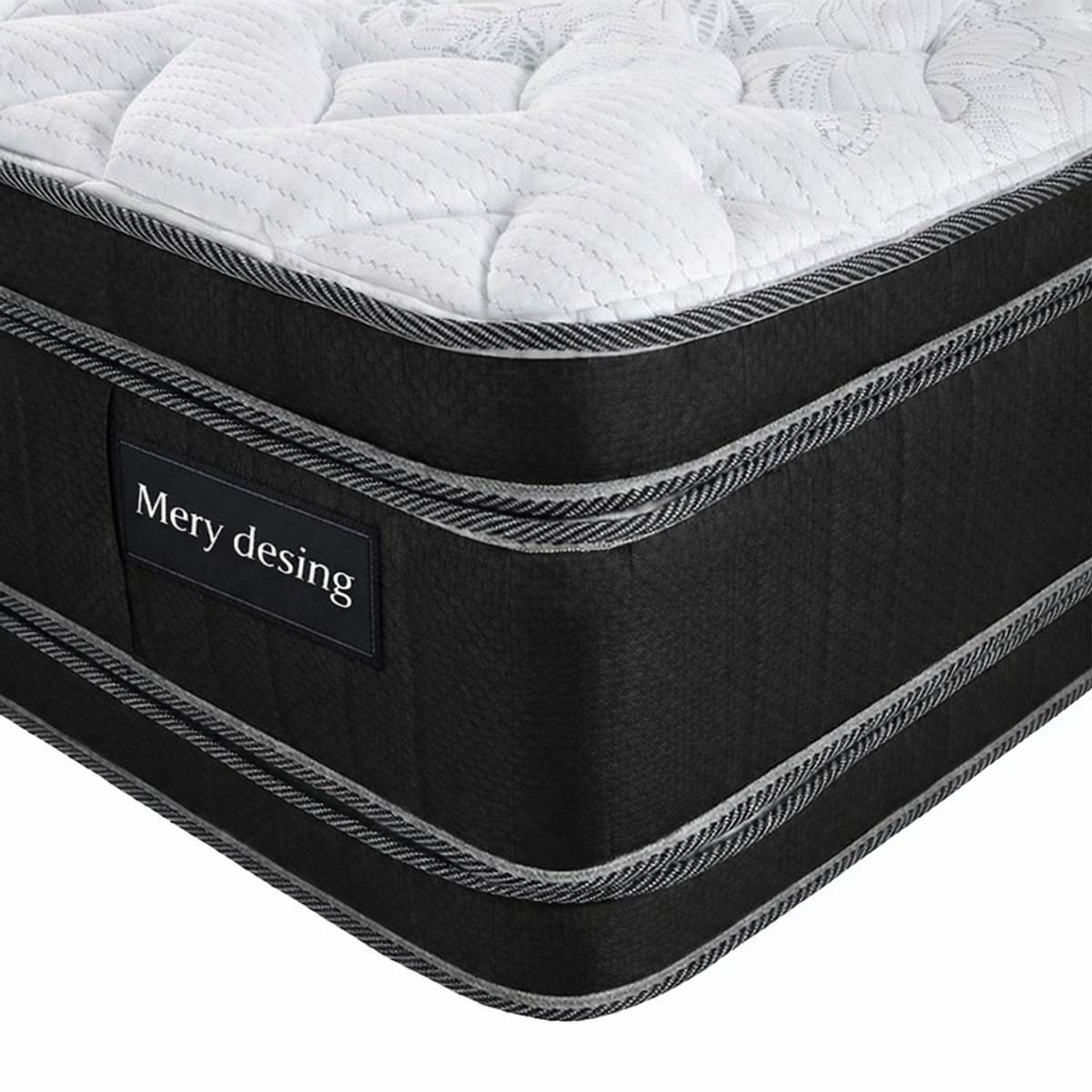 GENERICO - Cama Plaza y Media Corazón Crudo Base + Colchón Mery Design Excellense Plus