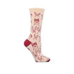 HUSH PUPPIES - Calcetín Algodón Mujer C St Dogs Crema