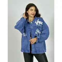 ENIGMATICA BOUTIQUE - Chaqueta Mezclilla Tachas y Letras