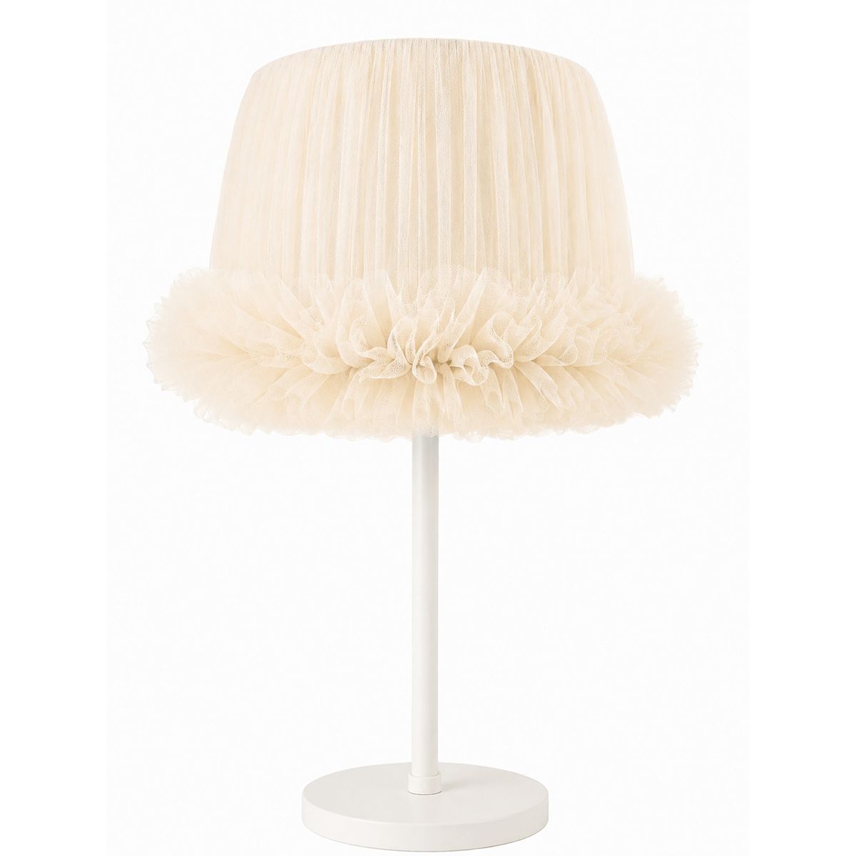 DECORACION CREATIVA - Lampara Mesa Linea Cisne Beige - Base Blanca Infantil-Juvenil