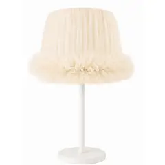 DECORACION CREATIVA - Lampara Mesa Linea Cisne Beige - Base Blanca Infantil-Juvenil