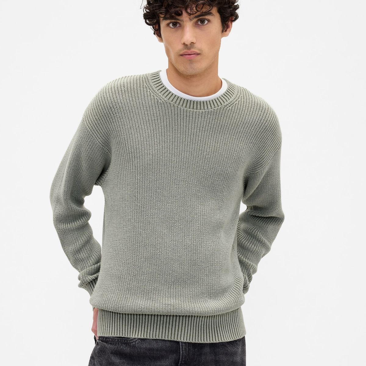 GAP - Sweater Gap Hombre Algodón Verde