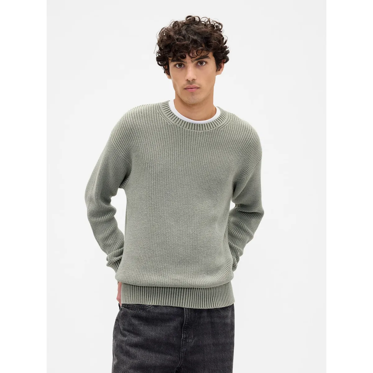 GAP - Sweater Gap Hombre Algodón Verde