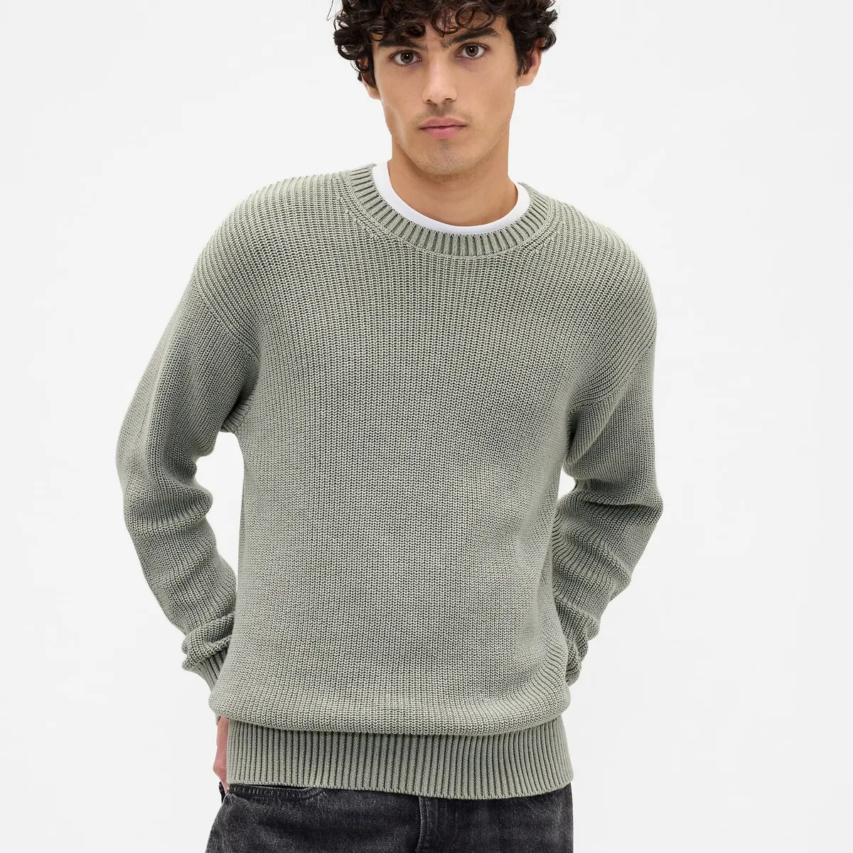 GAP - Sweater Gap Hombre Algodón Verde