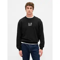 GAP - Polerón Hombre Sin Gorro Logo Crew Negro