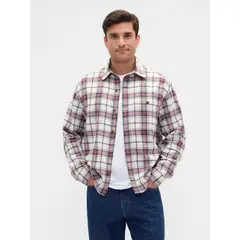 GAP - Camisa Hombre Manga Larga Franela Azul