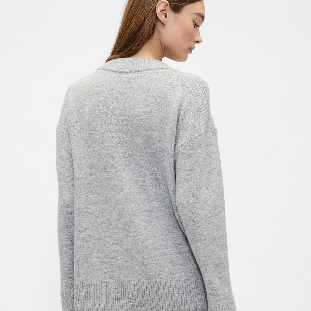 GAP - Sweater Mujer Gap Cuello V Gris