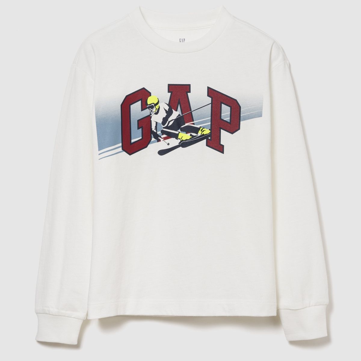 GAP - Polera Niño Logo Manga Larga Blanco Gap