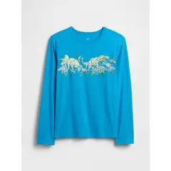 GAP - Polera Niño Manga Larga Graficas Azul