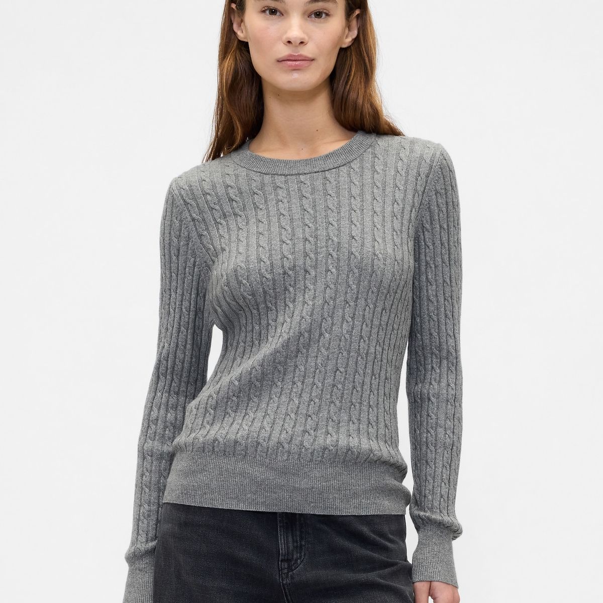 GAP - Sweater Mujer Cashsoft Gris Gap