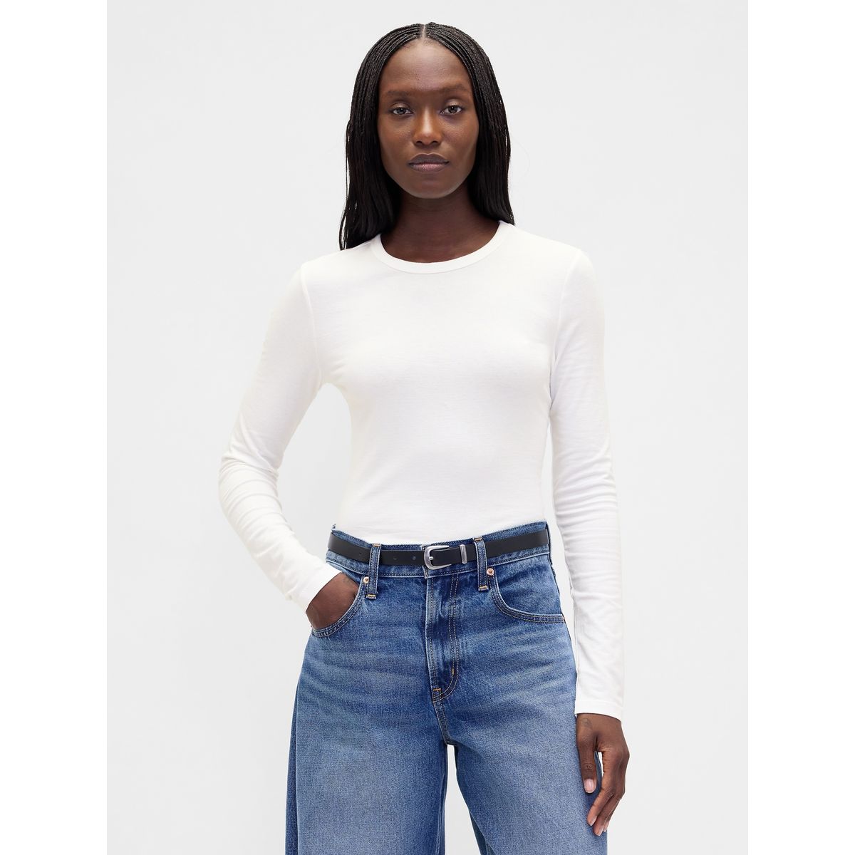 GAP - Polera Mujer Manga Larga Blanco Gap