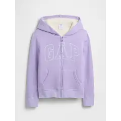 GAP - Polerón Niña Con Gorro Con Cierre Cozy Logo Morado