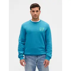 GAP - Polerón Hombre Sin Gorro Logo Crew Verde