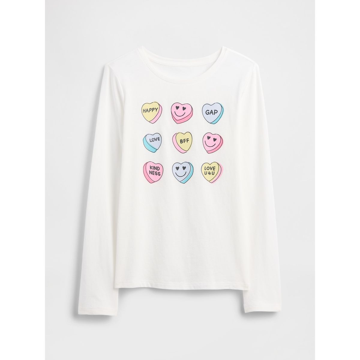 GAP - Polera Niña Gap Manga Larga Blanco