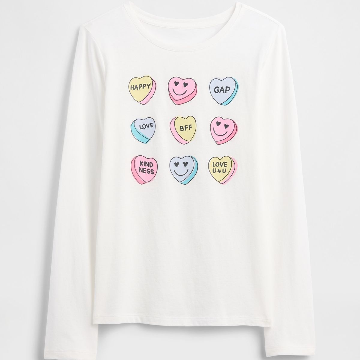 GAP - Polera Niña Gap Manga Larga Blanco