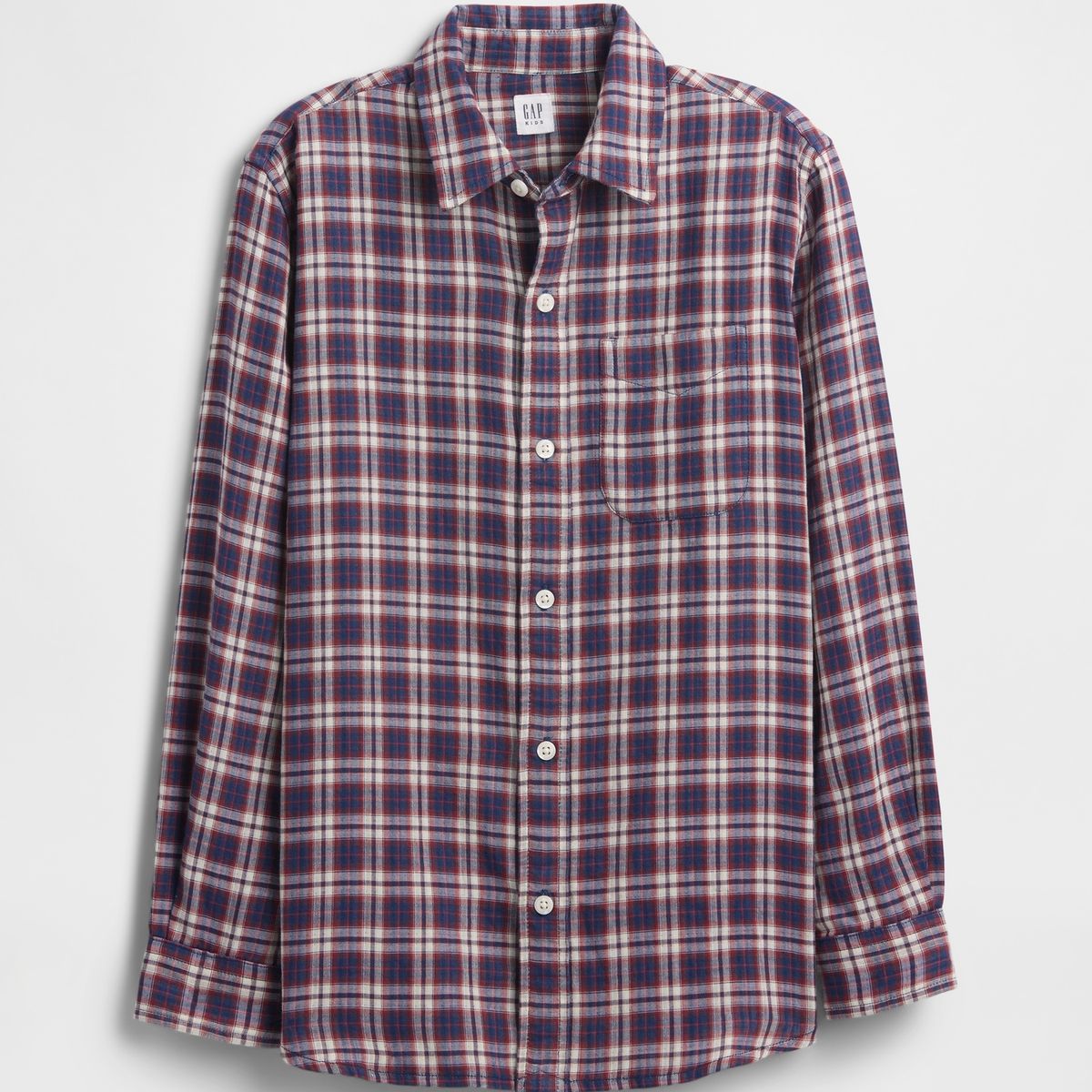 GAP - Camisa Niño Gap Manga Larga Poplin Rojo